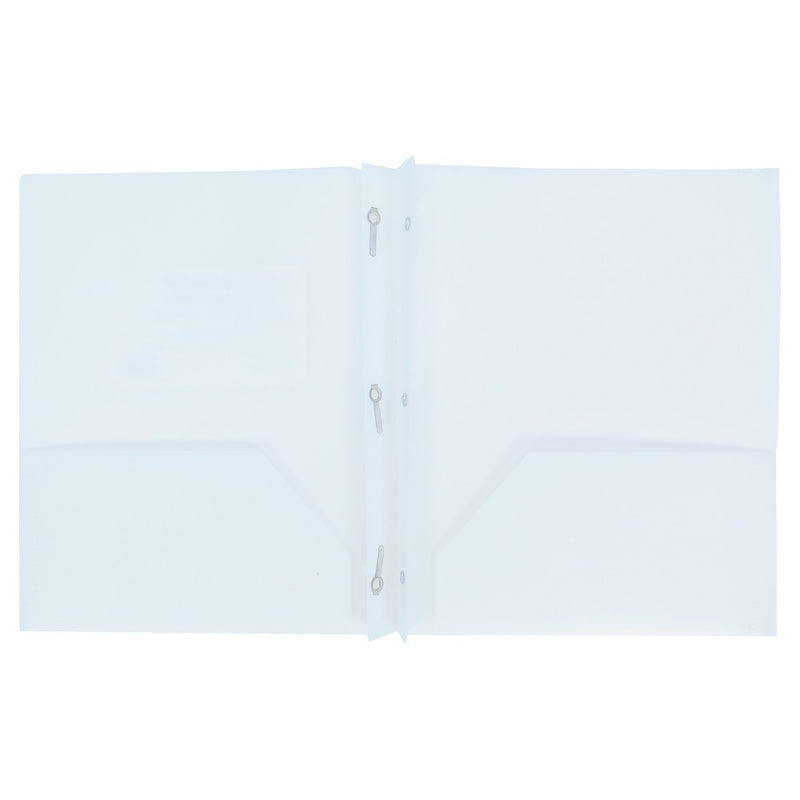 2 Pocket Plastic Folder with Prongs White - up & up