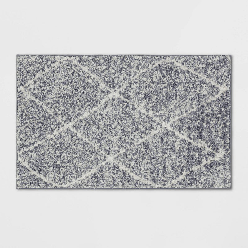 2'6"x4' Criss Cross Easy Care Rug Gray/Ivory - Threshold (LOCAL PICKUP ONLY)