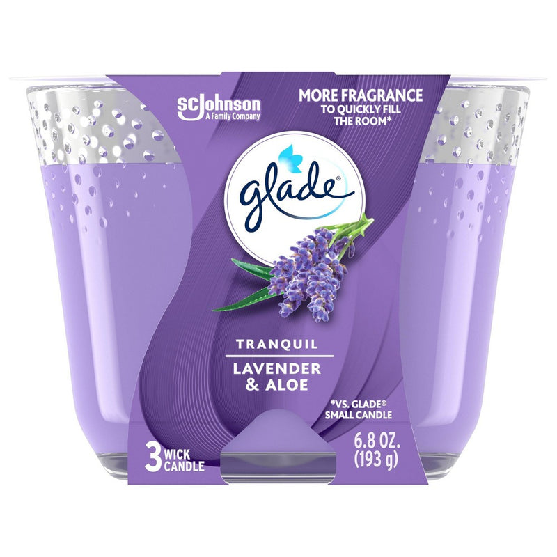 Glade 3 Wick Candles Tranquil Lavender & Aloe - 6.8oz