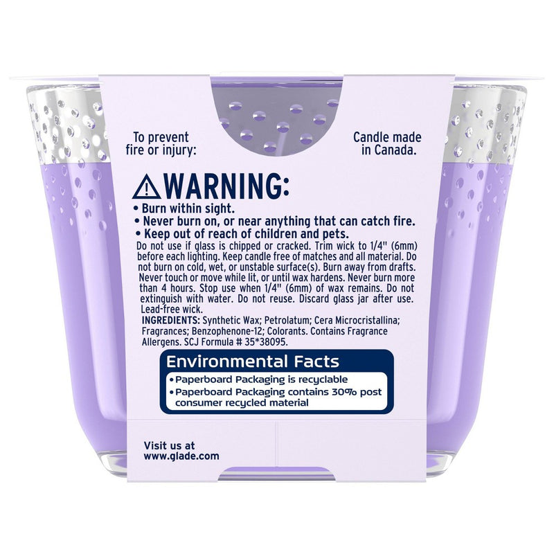 Glade 3 Wick Candles Tranquil Lavender & Aloe - 6.8oz