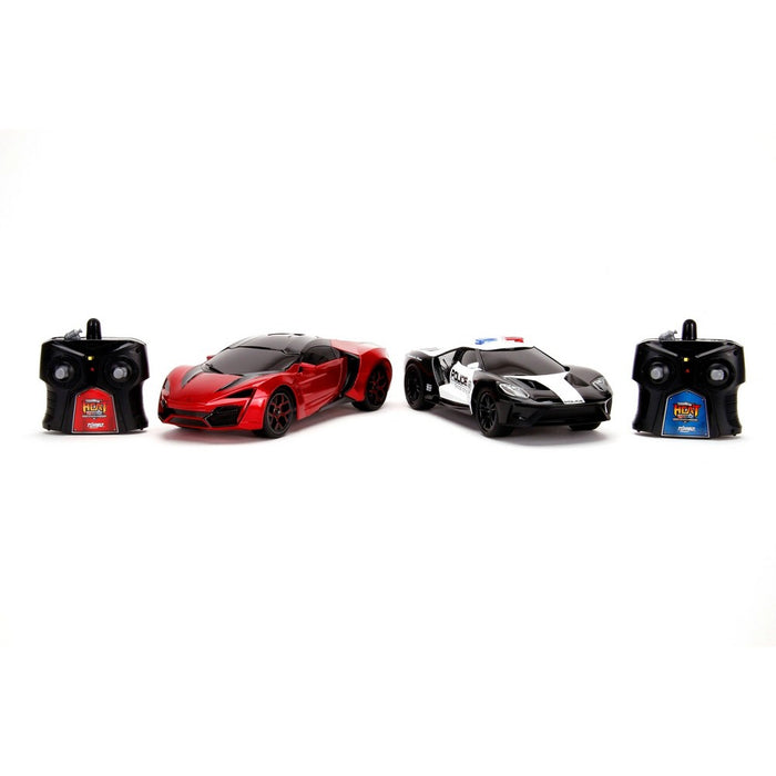 Jada Toys Hypercharger Heat 1:16 Twin Pack RC 2017 Ford GT + Lykan Hypersport