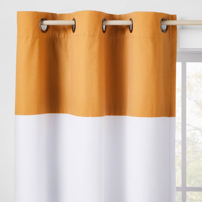 84" Blackout Border Stripe Panel Yellow/White - Pillowfort