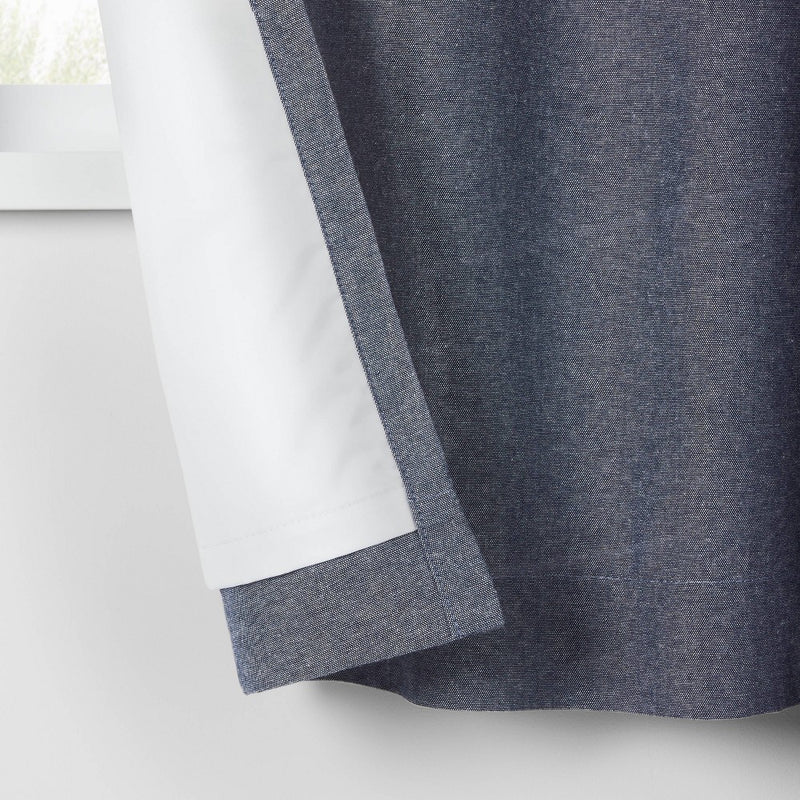 84" Blackout Chambray Cotton Panel Navy - Pillowfort