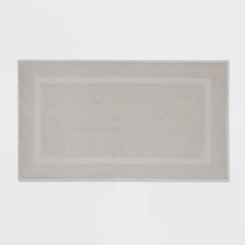 20"x34" Performance Texture Cotton Memory Foam Bath Rug Light Gray - Threshold