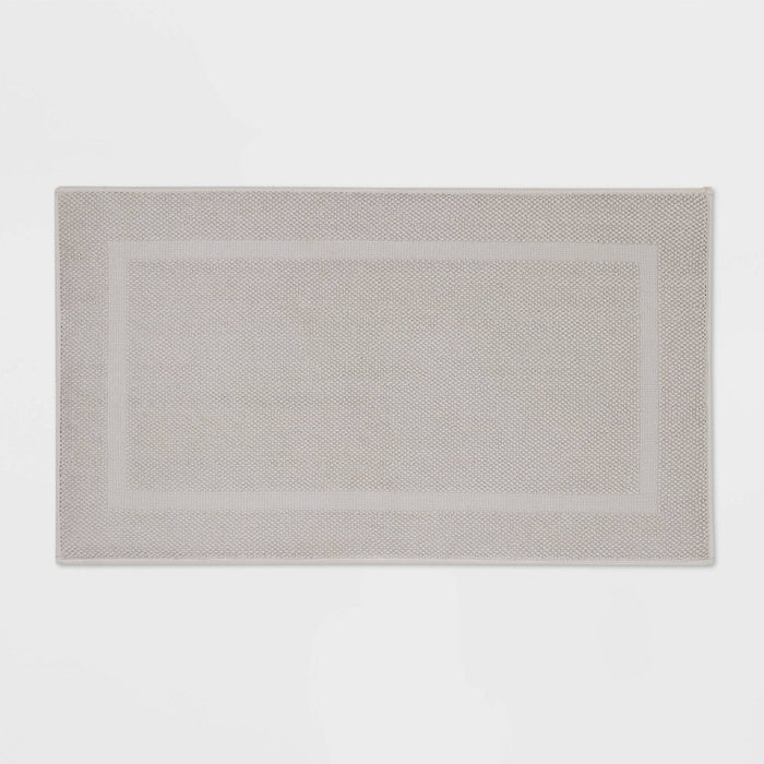 20"x34" Performance Texture Cotton Memory Foam Bath Rug Light Gray - Threshold
