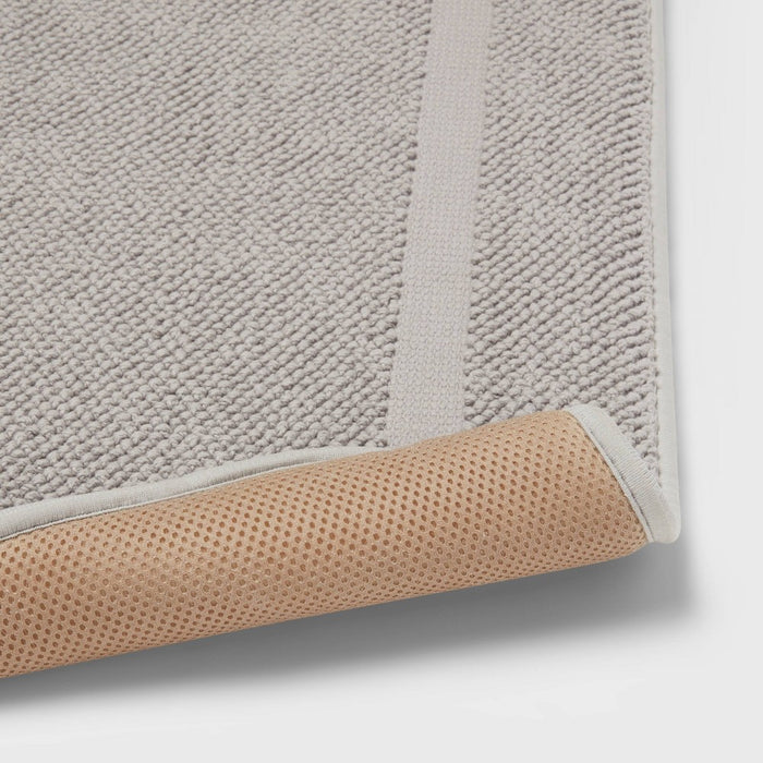 20"x34" Performance Texture Cotton Memory Foam Bath Rug Light Gray - Threshold