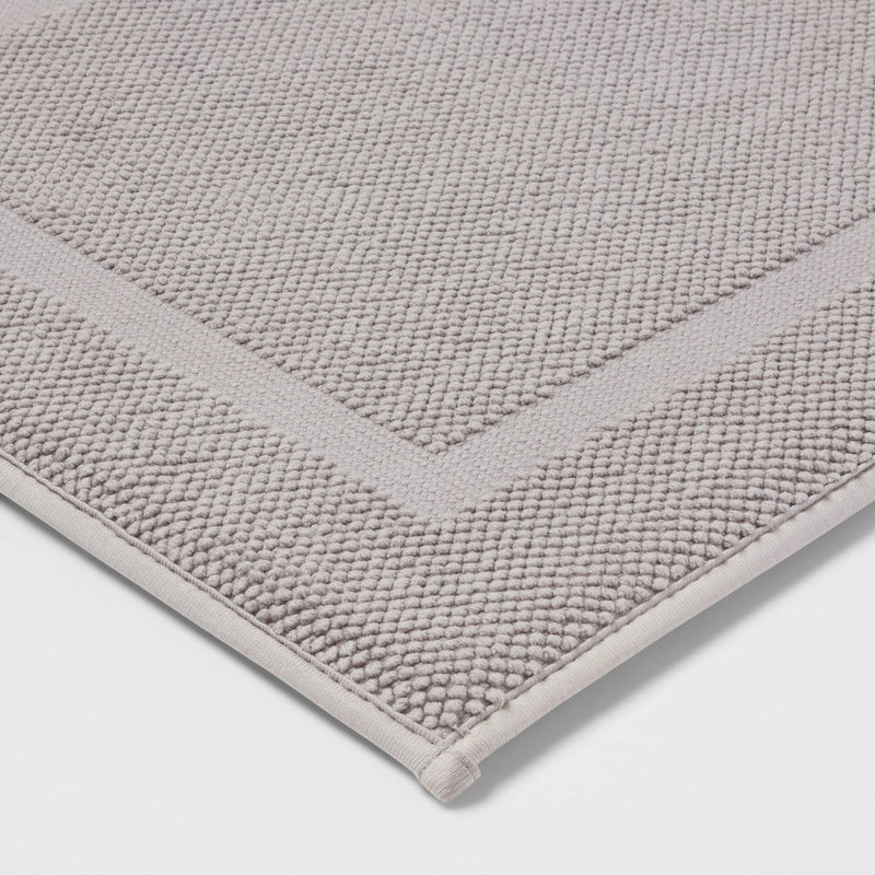 20"x34" Performance Texture Cotton Memory Foam Bath Rug Light Gray - Threshold