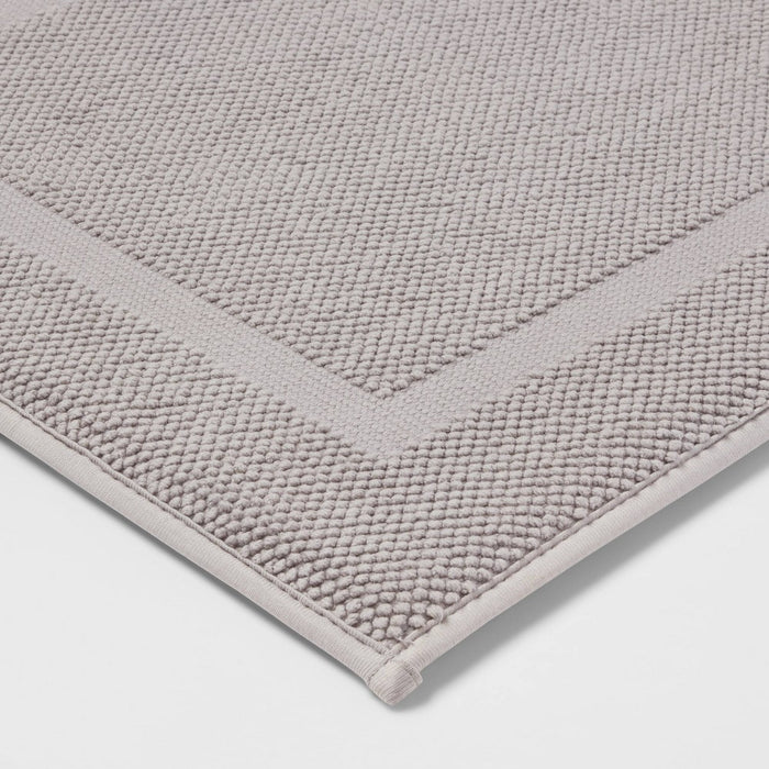 20"x34" Performance Texture Cotton Memory Foam Bath Rug Light Gray - Threshold