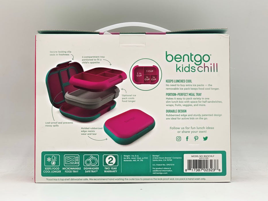 Bentgo Kids' Chill Leak-Proof Lunch Box - Fuchsia/Teal