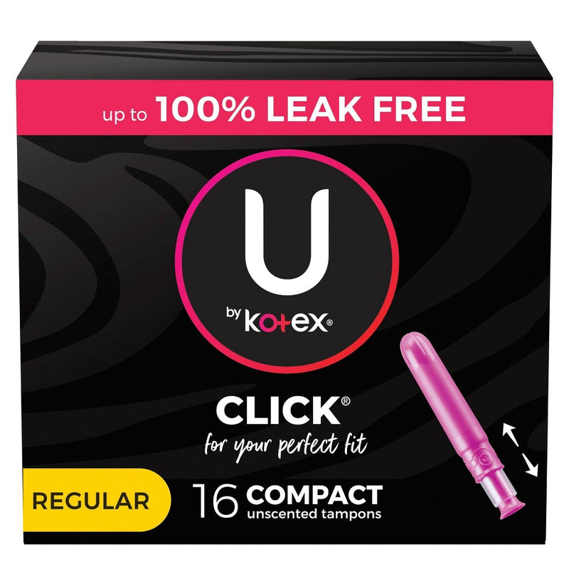 U by Kotex Click Compact Tampons -  Regular -  Unscented - 16ct