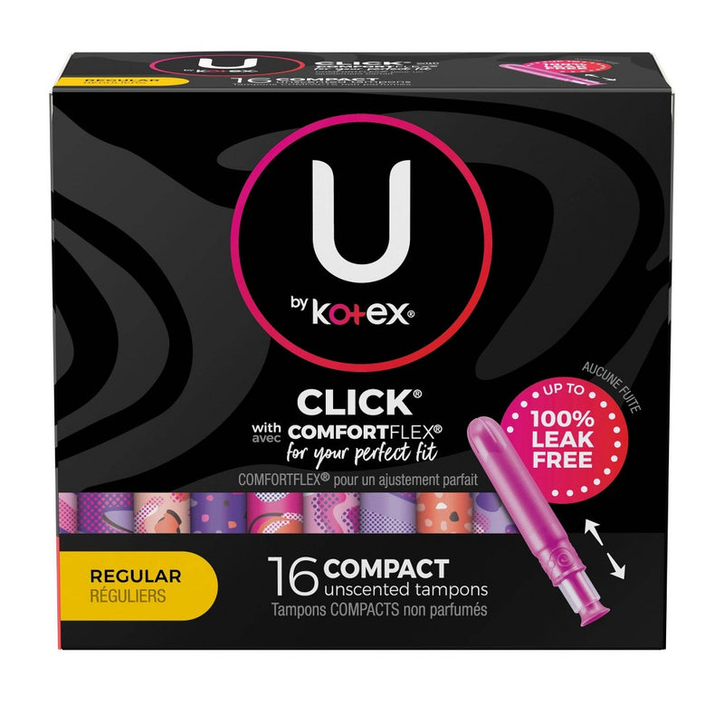 U by Kotex Click Compact Tampons -  Regular -  Unscented - 16ct