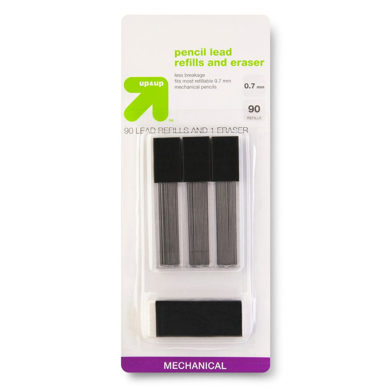 Pencil Lead Refills and Eraser 0.7mm 90ct - up & up