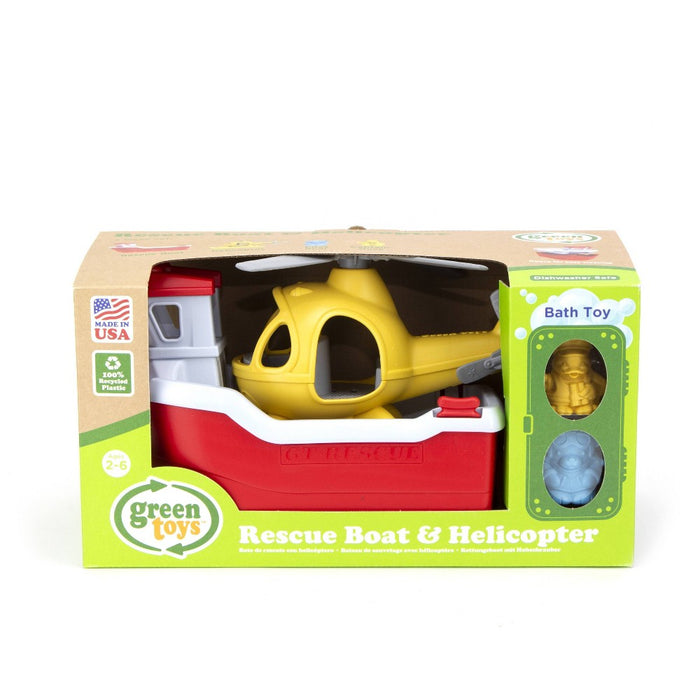 Green Toys Rescue Boat & Helicopter