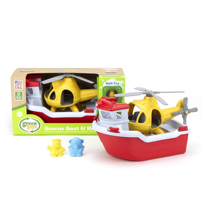 Green Toys Rescue Boat & Helicopter