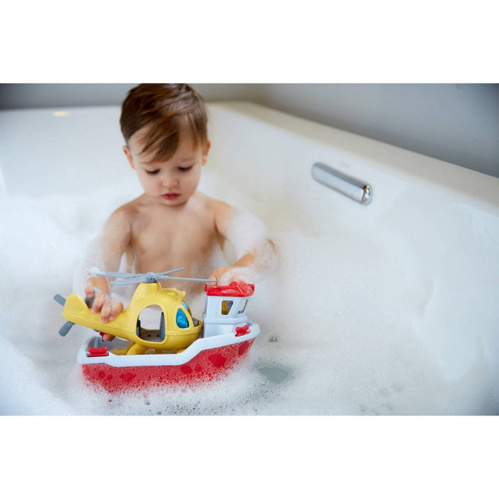 Green Toys Rescue Boat & Helicopter