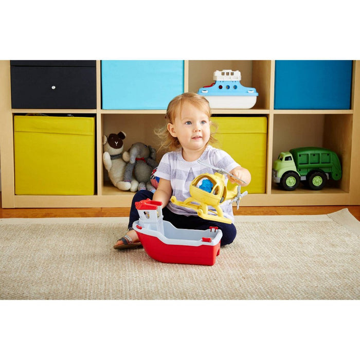 Green Toys Rescue Boat & Helicopter