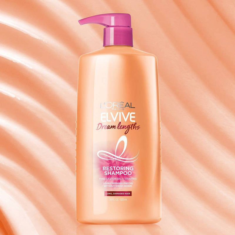 L'Oreal Paris Elvive Dream Lengths Restoring Shampoo for Long, Damaged Hair - 28oz