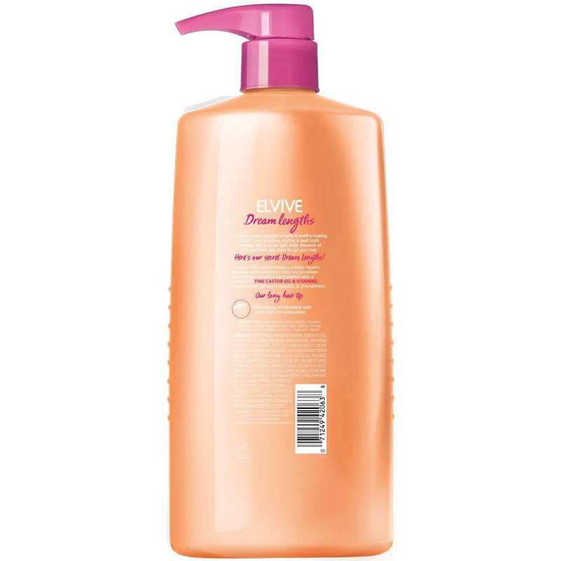 L'Oreal Paris Elvive Dream Lengths Restoring Shampoo for Long, Damaged Hair - 28oz