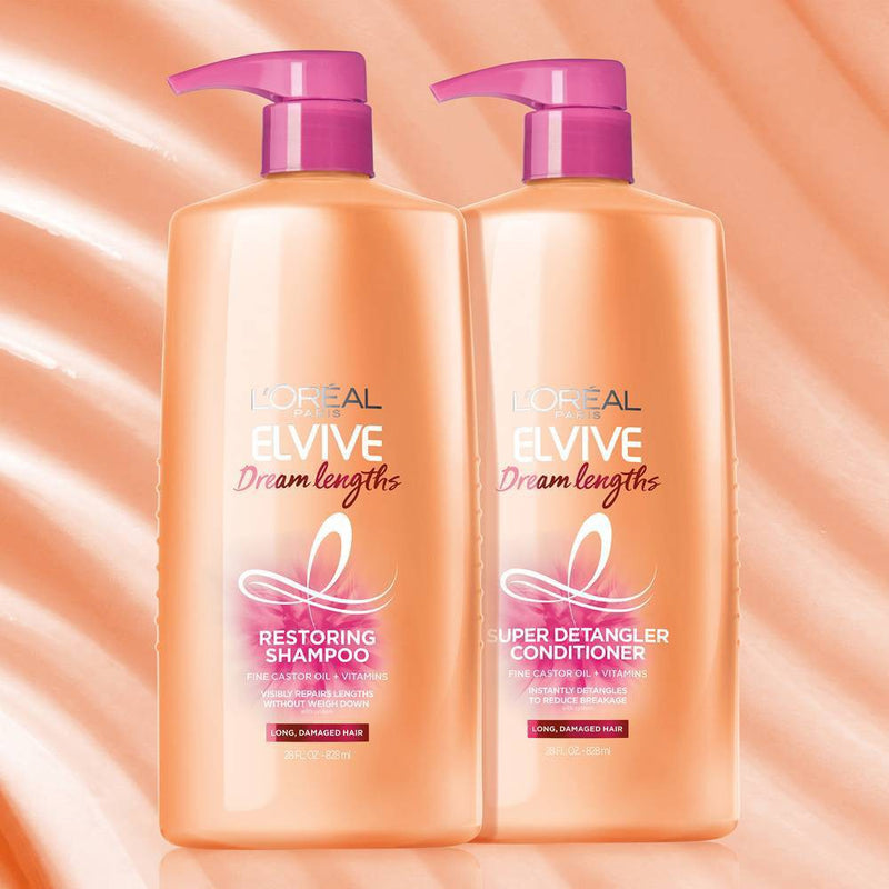 L'Oreal Paris Elvive Dream Lengths Restoring Shampoo for Long, Damaged Hair - 28oz