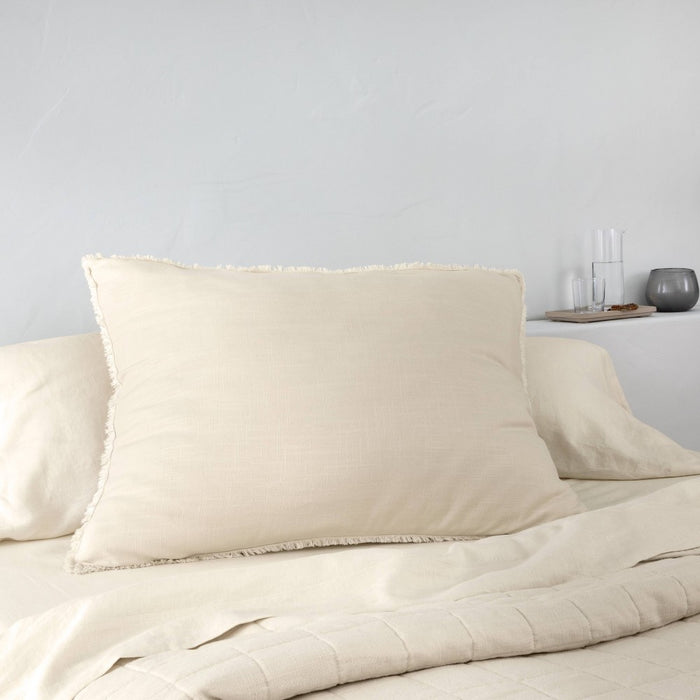 King Euro Heavyweight Linen Blend Throw Pillow Natural - Casaluna