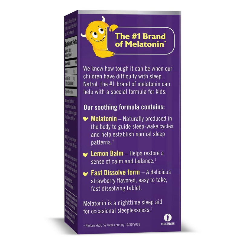 Natrol Kids Melatonin 1mg Fast Dissolve Sleep Aid Tablets - Strawberry - 40ct