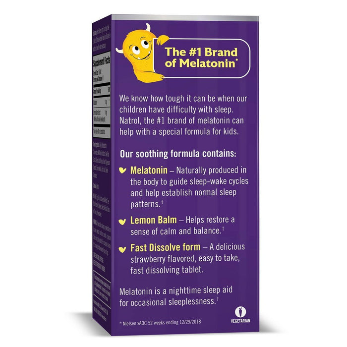 Natrol Kids Melatonin 1mg Fast Dissolve Sleep Aid Tablets - Strawberry - 40ct