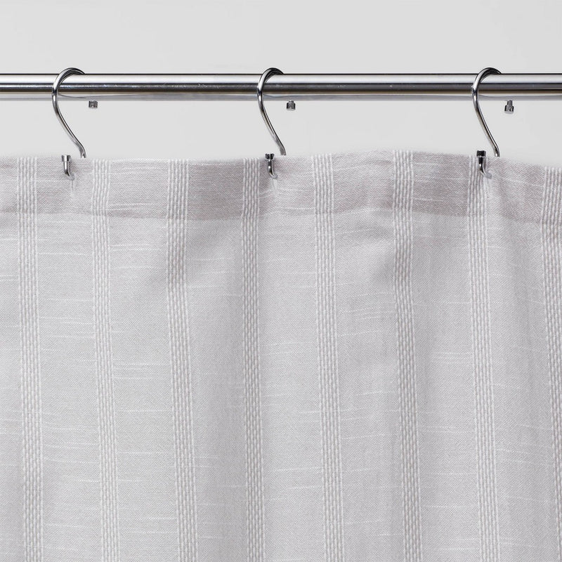 Tonal Striped Shower Curtain Gray - Threshold