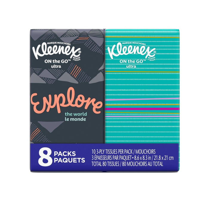Kleenex On-The-Go Facial Tissue - 8pk/10ct