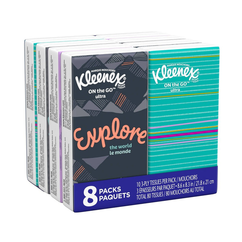 Kleenex On-The-Go Facial Tissue - 8pk/10ct