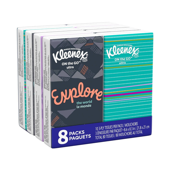 Kleenex On-The-Go Facial Tissue - 8pk/10ct