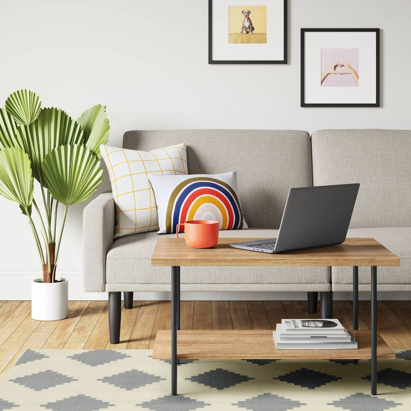 Wood and Metal Coffee Table Natural - Room Essentials (LOCAL PICKUP ONLY)