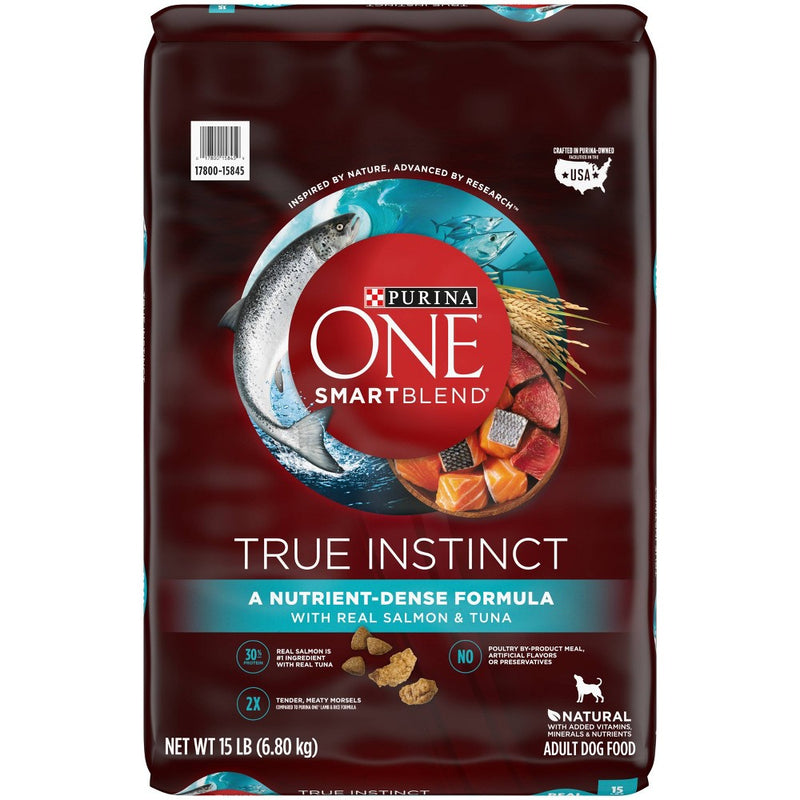 Purina ONE SmartBlend True Instinct with Real Salmon & Tuna Adult Dry Dog Food - 15lbs