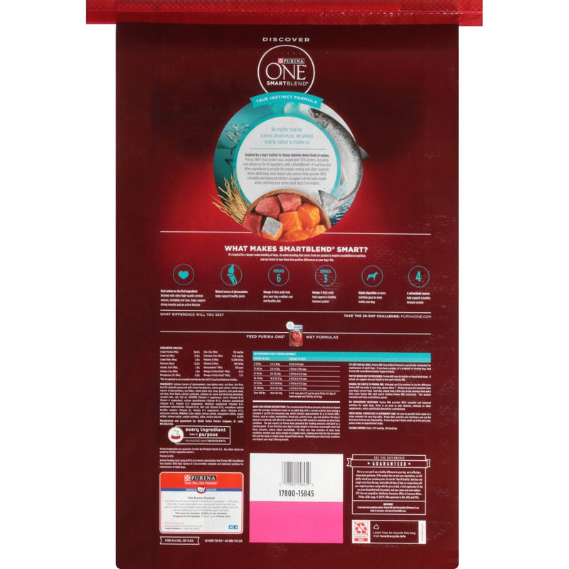 Purina ONE SmartBlend True Instinct with Real Salmon & Tuna Adult Dry Dog Food - 15lbs