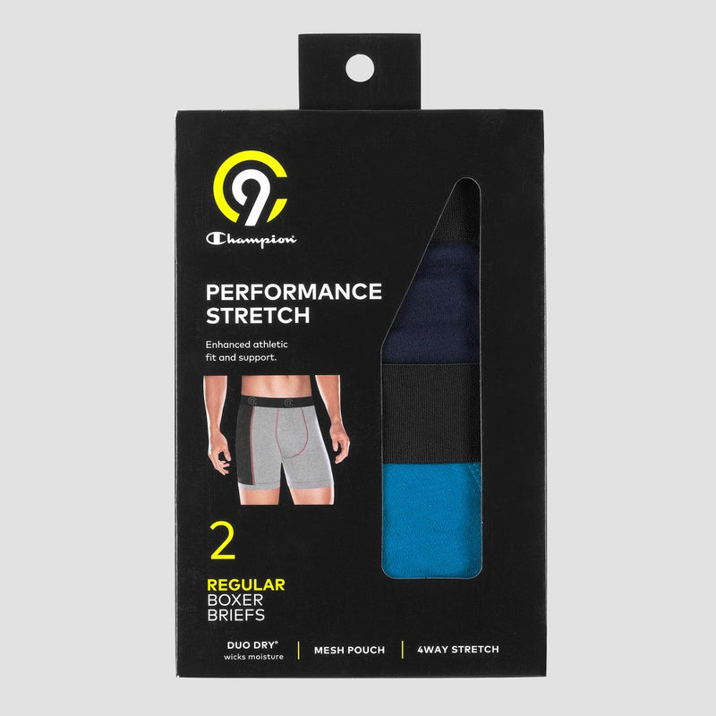 Men's Performance Stretch 2pk Boxer Briefs - C9 Champion Blue L