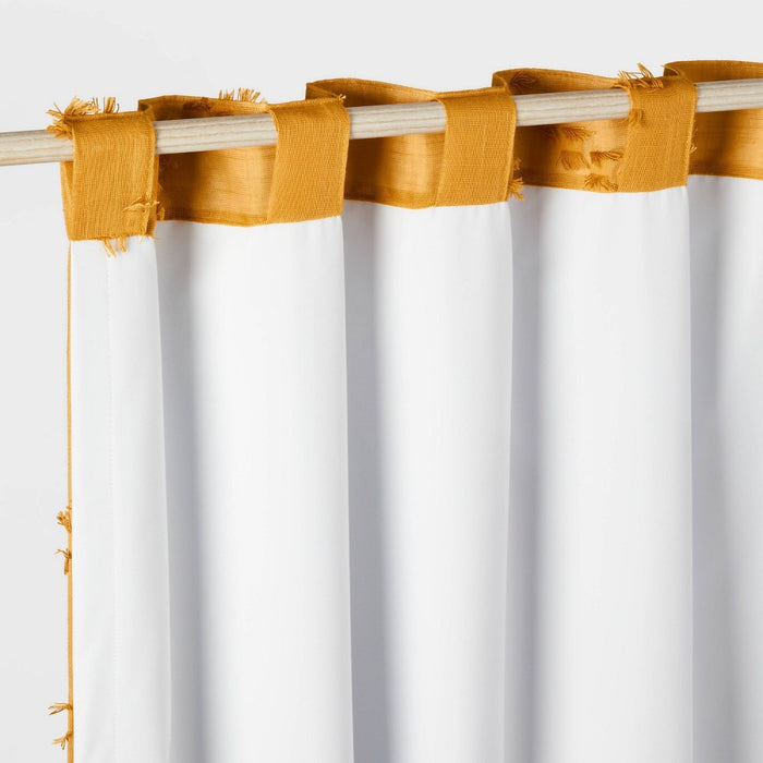 84" Blackout Chevron Clip Dotted Overlay Panel Yellow - Pillowfort