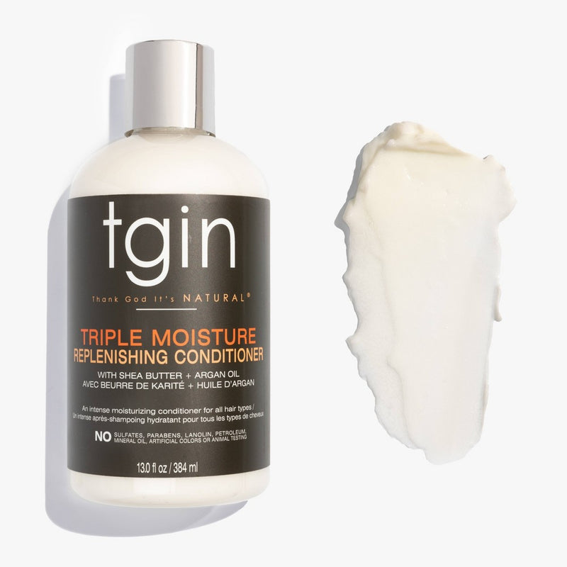 TGIN Triple Moisture Rich Replenishing Conditioner For Natural Hair with Shea Butter and Argan Oil - 13 fl oz