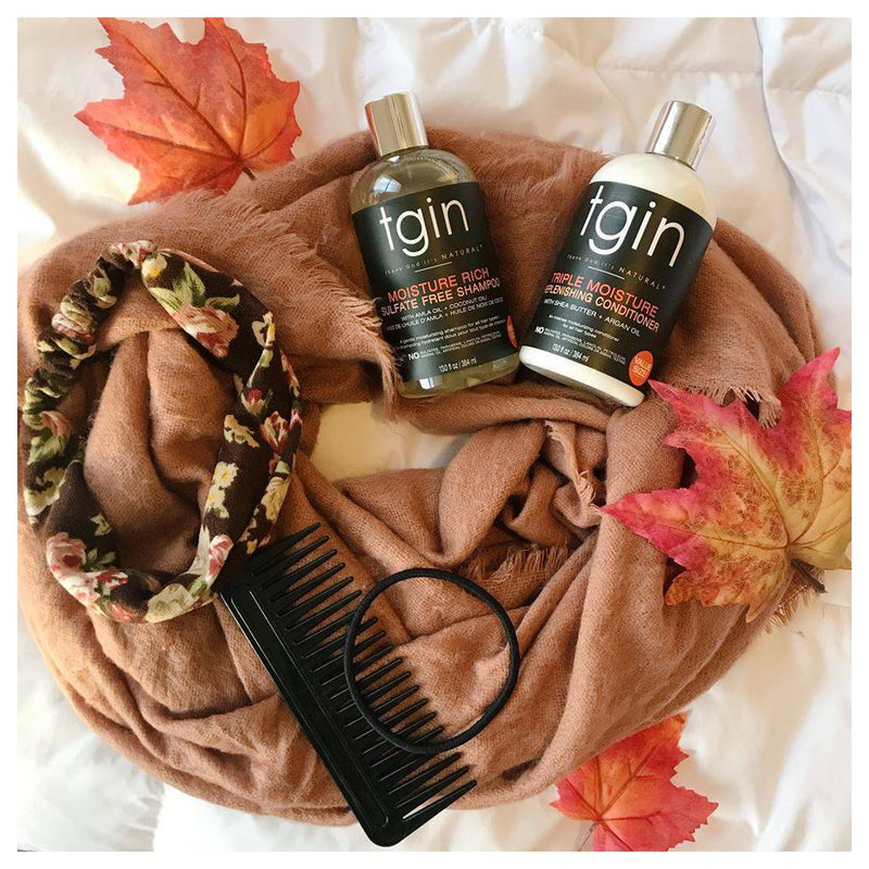 TGIN Triple Moisture Rich Replenishing Conditioner For Natural Hair with Shea Butter and Argan Oil - 13 fl oz