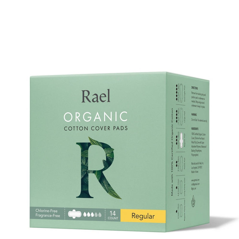 Rael Organic Cotton Regular Menstrual Pads - Unscented - 14ct