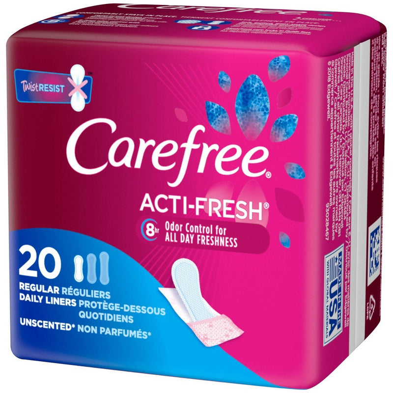 Carefree Acti-Fresh Regular Pantiliners To Go - Unscented - 20ct
