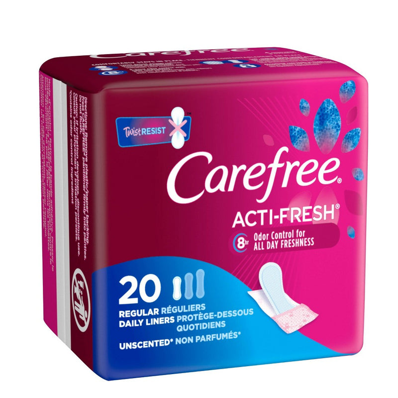 Carefree Acti-Fresh Regular Pantiliners To Go - Unscented - 20ct