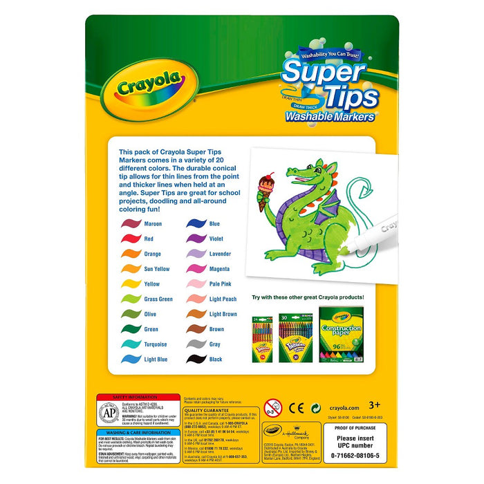 Crayola 20ct Super Tips Washable Markers