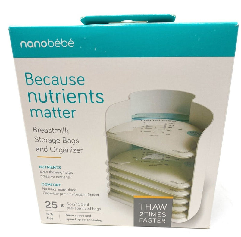 nanobebe 25 Breastmilk Storage Bags & Organizer