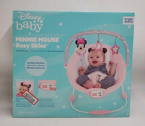 Bright Starts Minnie Mouse Rosy Skies Cradling Baby Bouncer - Pink