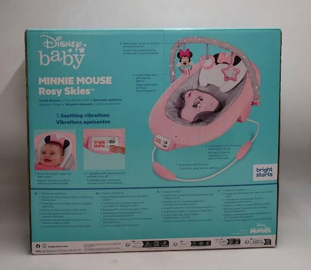 Bright Starts Minnie Mouse Rosy Skies Cradling Baby Bouncer - Pink