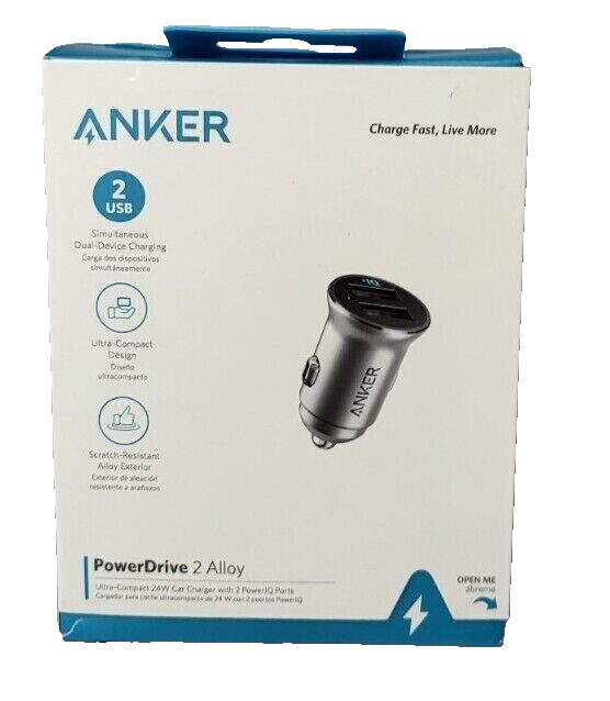 Anker 2-Port PowerDrive 24W Car Charger - Silver