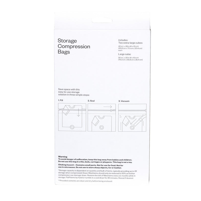 3 Cube Compression Bags Combo Clear - Room Essentials