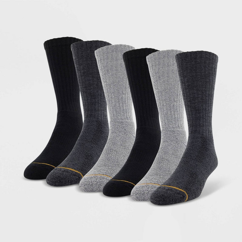 Signature Gold by GOLDTOE Men's Repreve Modern Essential Crew Socks 6pk - Gray