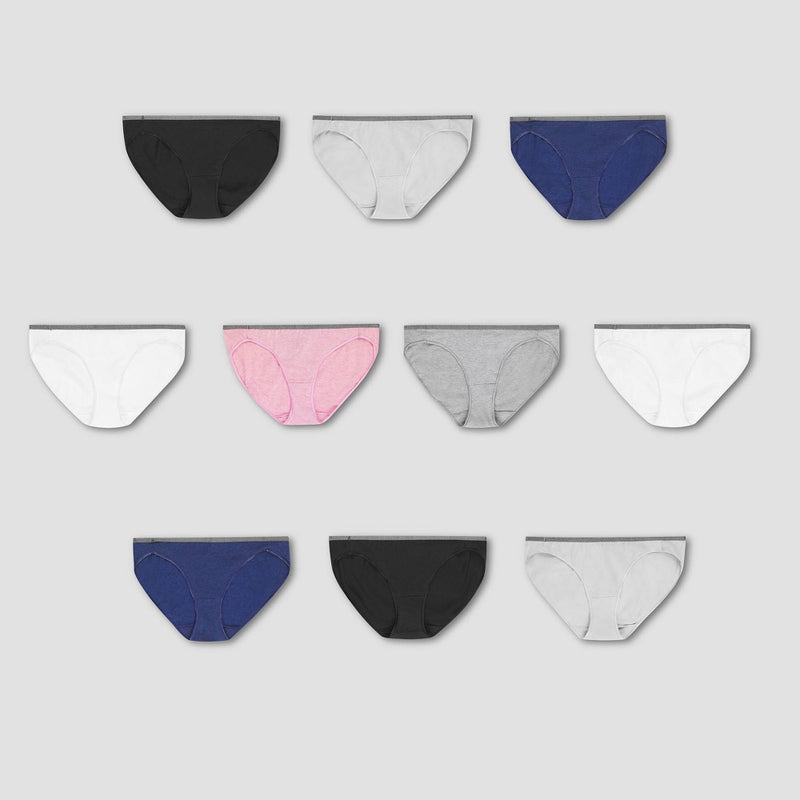 Hanes Women's 10pk Cool comfort Cotton Stretch Bikini Underwear - Colors May Vary 8
