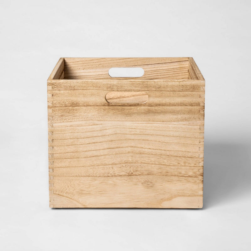 Large Wood Milk Crate Toy Storage Bin - Pillowfort