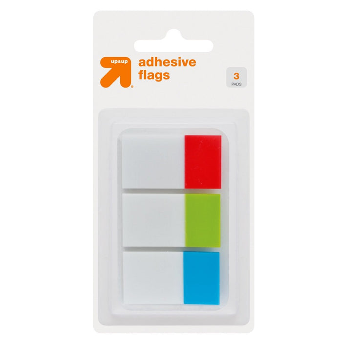 Adhesive Flags 3 Pads 90ct Tabbed Multicolor - up & up
